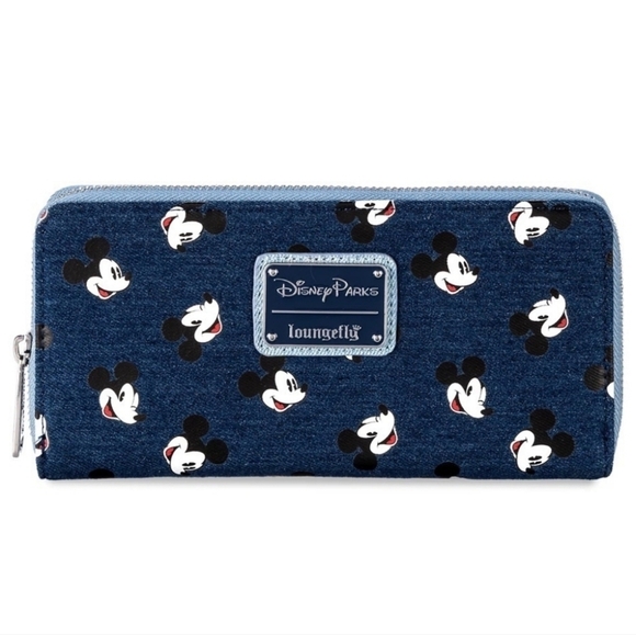 Loungefly Mickey Denim Disney Parks Wallet - Picture 1 of 8